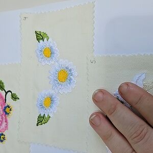 Handmade machine embroidery flower patch